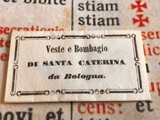 RARA RELIQUIA Ordine delle Chiare Santa Caterina da Bologna: EX-VESTE & Bombagio!