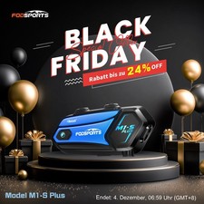 2000m Moto Interfono Casco Citofono Cuffia, FM, Mic Mute, M1S Plus