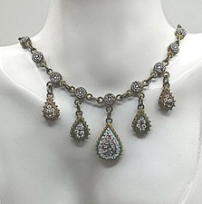 Murano Millefiori Non ti scordar di me collier dorato 1900 circa