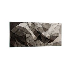 Quadro su Vetro 120x50cm Pezzo Contemporaneo Pastello Stampe Moderni Murale