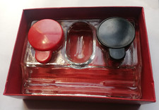 CALAMAIO DOPPIO ANTICO IN VETRO TASPARENTE "FANTINO" ORIGINALE ANNI 20/30 REGALO