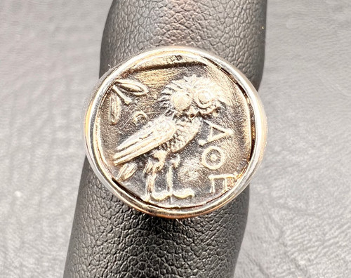 Anello sigillo gufi atena - anello,