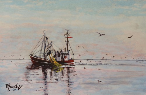 Stampa barca pesca rossa - stampa, da