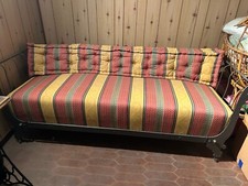 Divano in ferro battuto antico 200x90x70 dell'800 restaurato