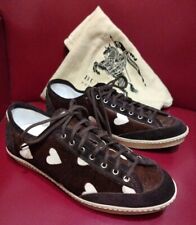BURBERRY SNEAKERS Cuori In Vera Pelle Cavallino 36 Marrone E Bianco Nuove RRP590