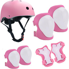 Set Di Casco Protettivo per Bambini Con Casco Regolabile, Ginocchiere, Gomitiere