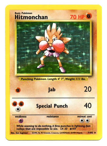 Hitmonchan 102 holo - hitmonchan,
