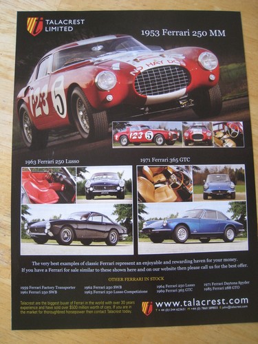 Talacrest ltd 1953 ferrari 250 - ltd,