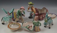 VIETRI ANNI 50 ITALIA CERAMICA MAIOLICA LOTTO DI 5 FIGURINE GAMBONE ICS ASINO #6
