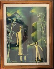 Quadro Olio Su Tavola - Uomo Con Bambino - Enzo Bellini