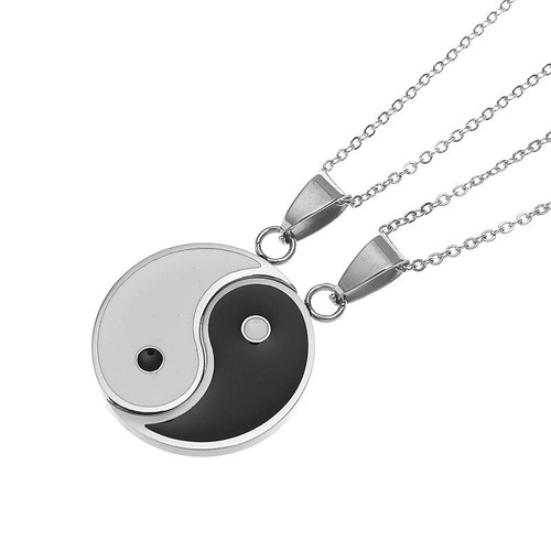 Yin yang necklace - yin,