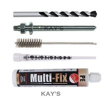 CONFEZIONE DI ANCORAGGIO FISSAGGIO RESINA CHIMICA CEMENTO, MATTONI, PIETRA, M8 M10 M12 M16 BORCHIE