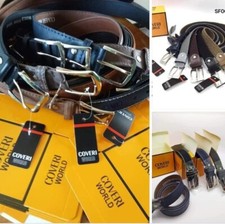 STOCK : 10 CINTE UOMO IN PELLE firmate COVERI WORLD .Varie misure e colori.