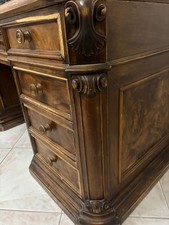 Scrivania, Scrittoio bifacciale in legno  da restaurare 