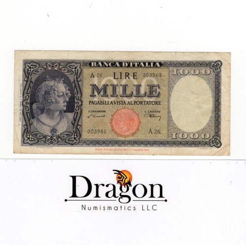Italy 1000 lire - italy, banca