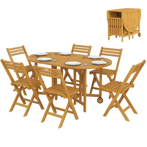 Outsunny set pranzo pezzi - set, 7