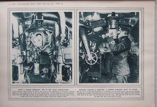 1915 WWI WW1 Stampa Interno Tedesco Sottomarino Torpedo Camera Periscope
