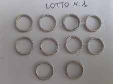 N. 01  LOTTO N. 10 ANELLI  APRIBILI  PER BIGIOTTERIA COLOR ARGENTO MM. 13