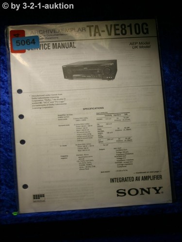 Sony manuale servizio ta - manuale,