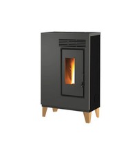 STUFA A PELLET SLIM CARIS "FIORE" CON PIEDINI NERO 5,0 KW