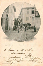 dq1 cartolina cunardo piazza comunale e via garibaldi varese 1901 bella!