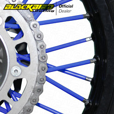 KIT ADESIVI COPRIRAGGI CERCHI CERCHIONI RUOTE 17 18 19 21 BLU MOTO CROSS ENDURO
