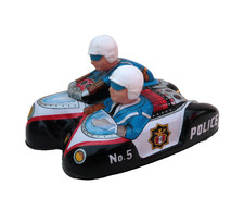 Daiya Moto SideCar Police 13Cm Friction Tin Motorcycle Etat Neuf Japan 1960