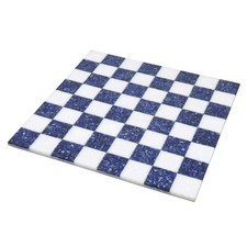 Scacchiera gioco scacchiera in marmo blu e bianco lapislazzuli design artigianale senza bordi