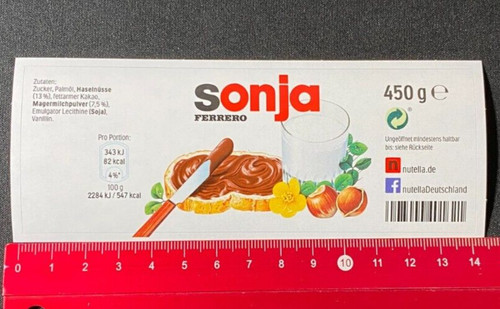 Adesivo sticker vetro nutella - vetro,