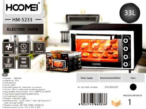 Forno elettrico 33l - forno, 1800w