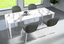 TAVOLO RETT. ALL.FINO 200 cm. CON BASE METALLO PIANI LEGNO MEL/LAMINATI 80AG