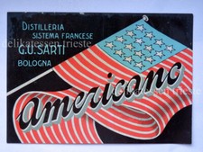 AMERICANO SARTI Bologna liquore vecchia ETICHETTA old label *