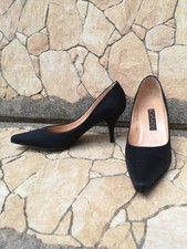 Scarpe Donna Dècolletè N°37,5/38 Blu Vero Cuoio Tacco 8 cm Made In Italy Casadei