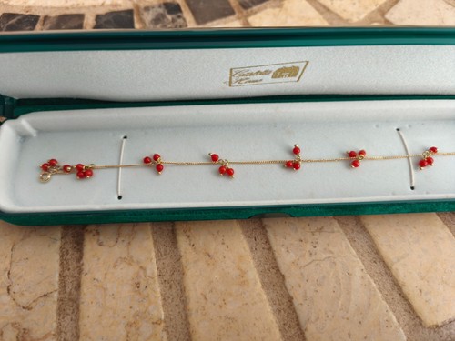 Bracciale corallo rosso oro - bracciale,