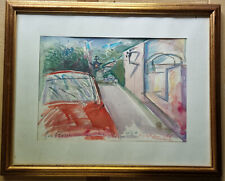 Acquerello Auto dedica datata Giulio Ruffini Villanova di Bagnacavallo Ravenna