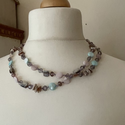Long pastel beaded - pastel, necklace