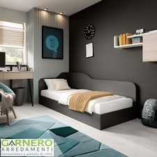 Letto singolo contenitore moderno design 82x190cm camera da letto antracite ALEX