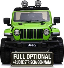 Auto macchina elettrica jeep Wrangler Rubicon 12V per bambini porte apribili con