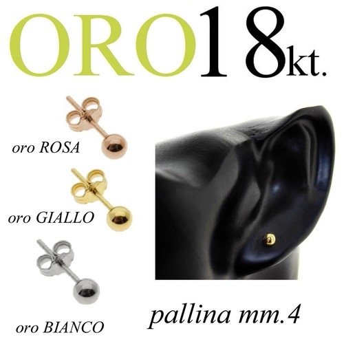 Orecchino pallina 4mm - , oro