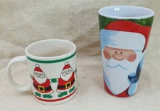 N. 2 TAZZE MUG DI NATALE - TAZZA CERAMICA CON BABBO NATALE - PICCOLI REGALI