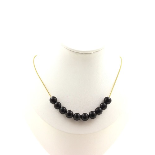 Collana perle agata nero 8 - 10,