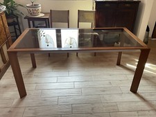 tavolo sala da pranzo Con Piano In Vetro Fumè. 170x85.