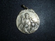 Medaglia devozionale Gesù mostra l' Eucarestia argento 800