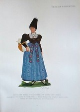 1900 COSTUME POPOLANA DELLA VAL GARDENA IN ABITO INVERNALE BOLZANO