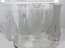 Vasi a bocciolo retrò moderni in vetro trasparente alti 9", VENDUTI SEPARATAMENTE