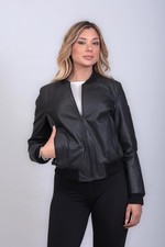 Bomber donna pelle - bomber, nero