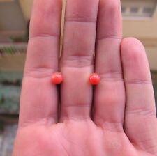 Orecchini Corallo Fine Coppia Stile Vittoriano Made in Italy 