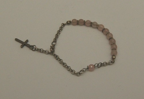 Bracciale croce giada - croce, rosa