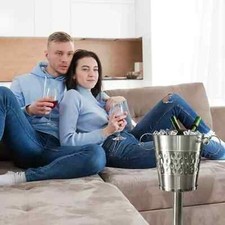 Maestoso secchiello per vino e ghiaccio con supporto per secchio in acciaio |...