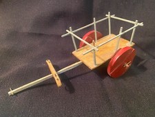 Carrello in legno in miniatura fatto a mano con giogo di bue e ruote in legno ~ Germania ~ TY83